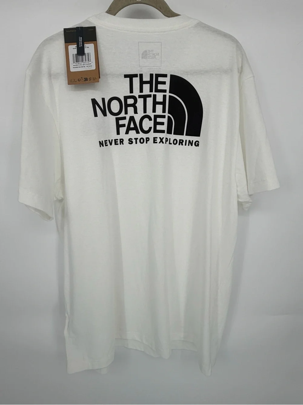 The North Face Men’s White Crew Neck Tee with Black Logo